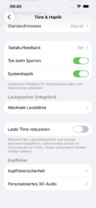 Einstellungen, Töne & Haptik, Kopfhörersicherheit