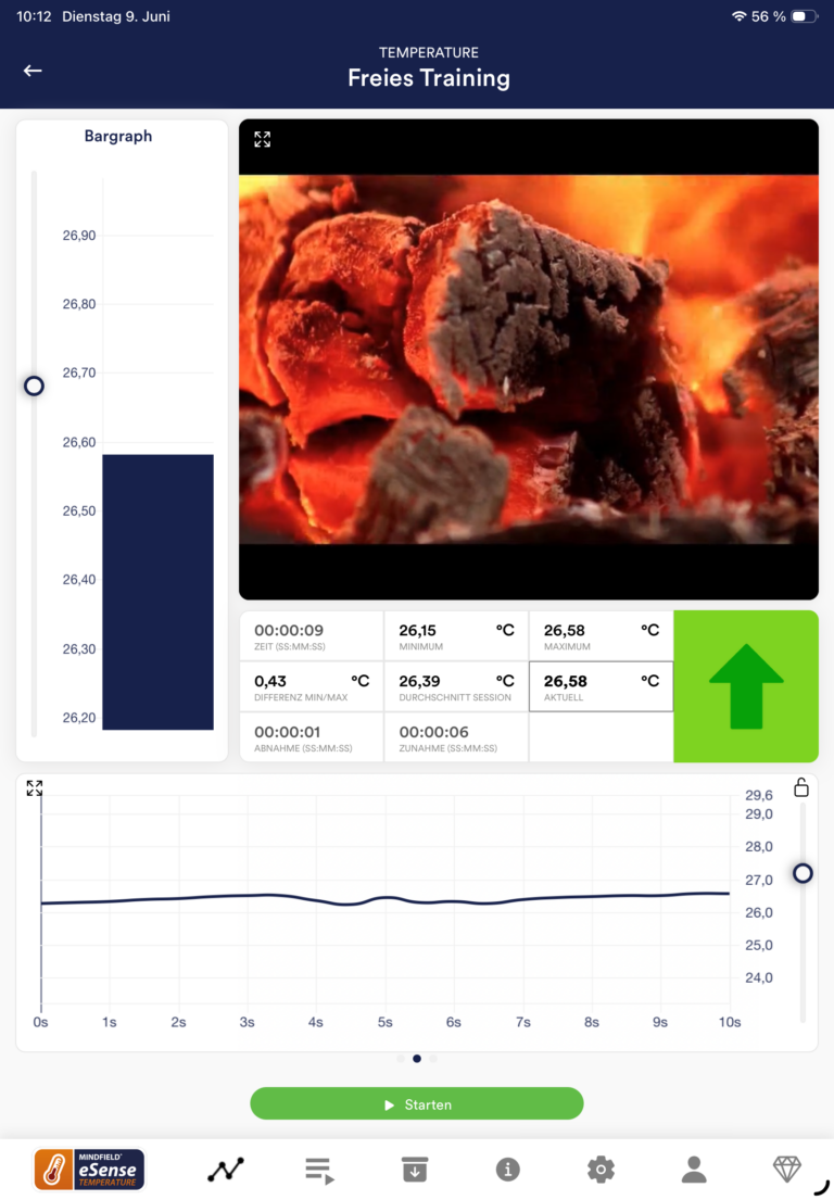 正确设置后,eSense 重新正常测量